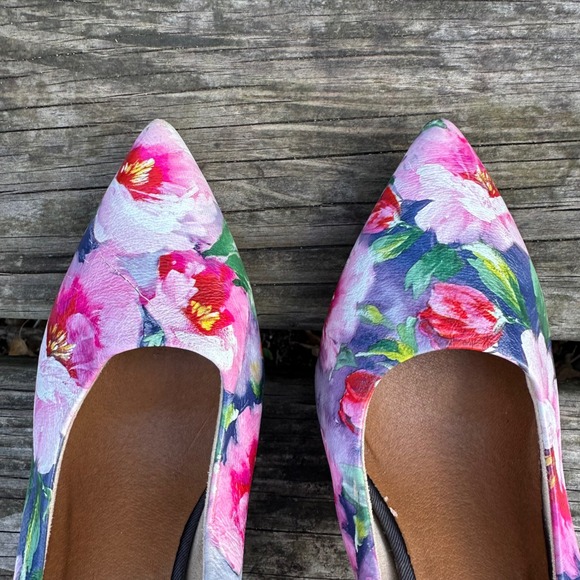 Seychelles Frequency Floral Pointed Toe Pump Pink Purple Stiletto Heel Sz 8 Boho - Picture 6 of 9